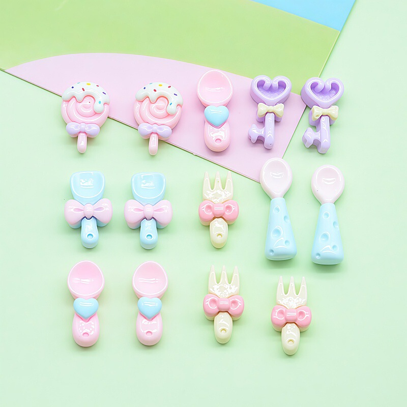 Simulated Mini Fork, Spoon, Shovel, DIY Handmade Hair Accessories, Headband, Cream Glue, Mobile Phone Case, Stationery Box, Jewelry