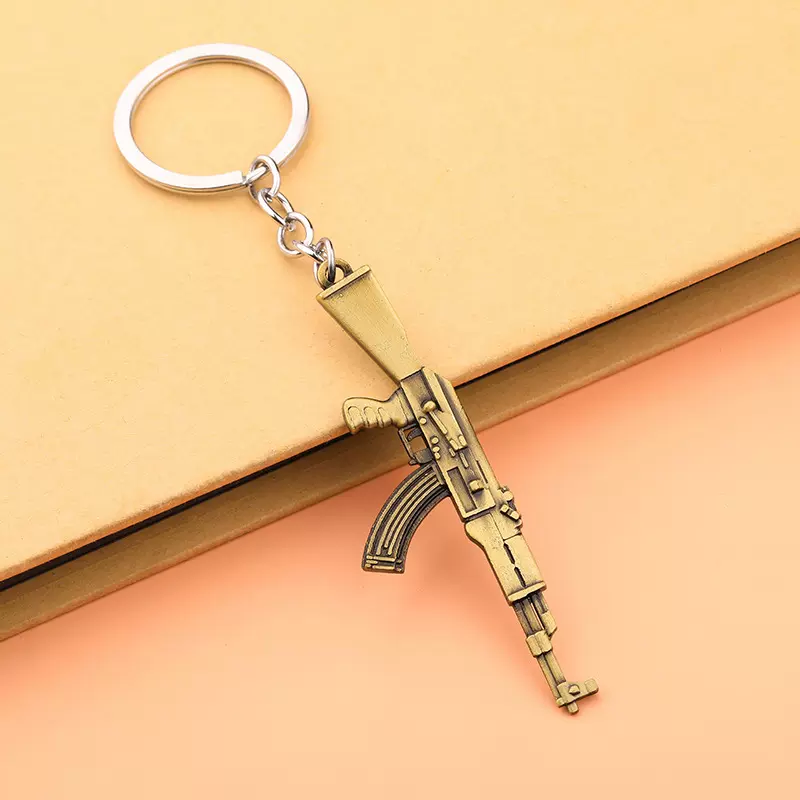 CF 穿越火线 游戏冲锋枪AK47武器模型钥匙扣挂件 合金钥匙扣8cm