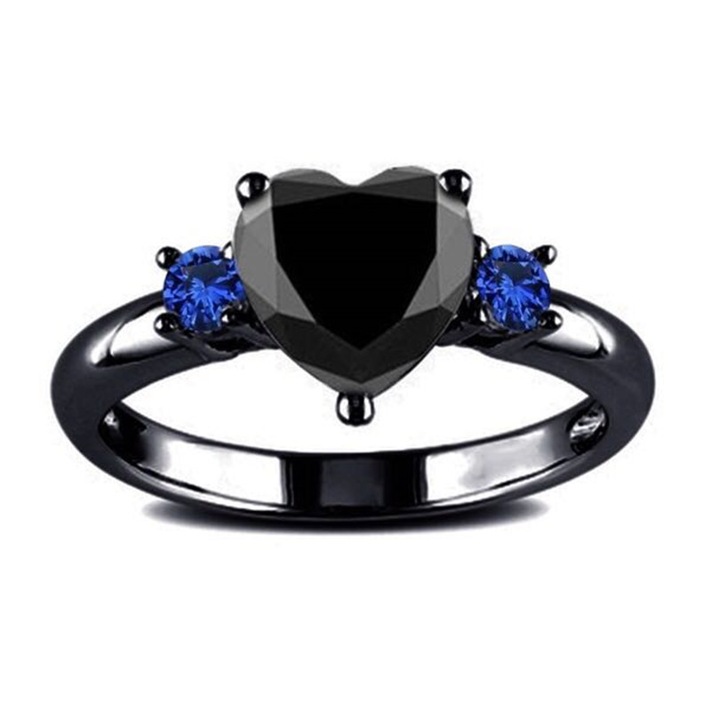 Streetwear Heart Shape Alloy Plating Inlay Zircon Unisex Rings display picture 5