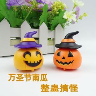 Children's small toy Halloween funny pumpkin pull back car fun prize anime small gift factory wholesale