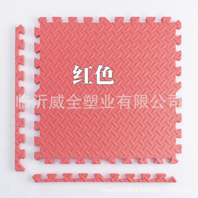 Thickened foam interlocking floor mat for crawling and playtime; soft, non-slip leaf-pattern tiles