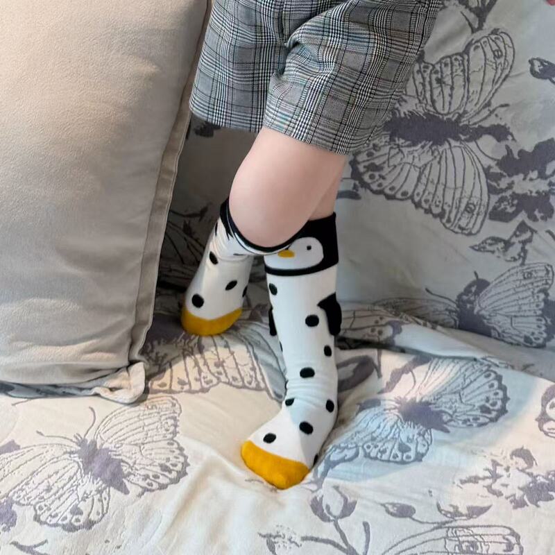 Little Penguin Children's Mid-Calf Socks Cartoon Penguin Polka Dot Socks Spring and Autumn Cute Baby Socks Pure Cotton Breathable Little Penguin Children's Mid-Calf Socks Cartoon Penguin Polka Dot Socks Spring and Autumn Cute Baby Socks Pure Cotton Breathable