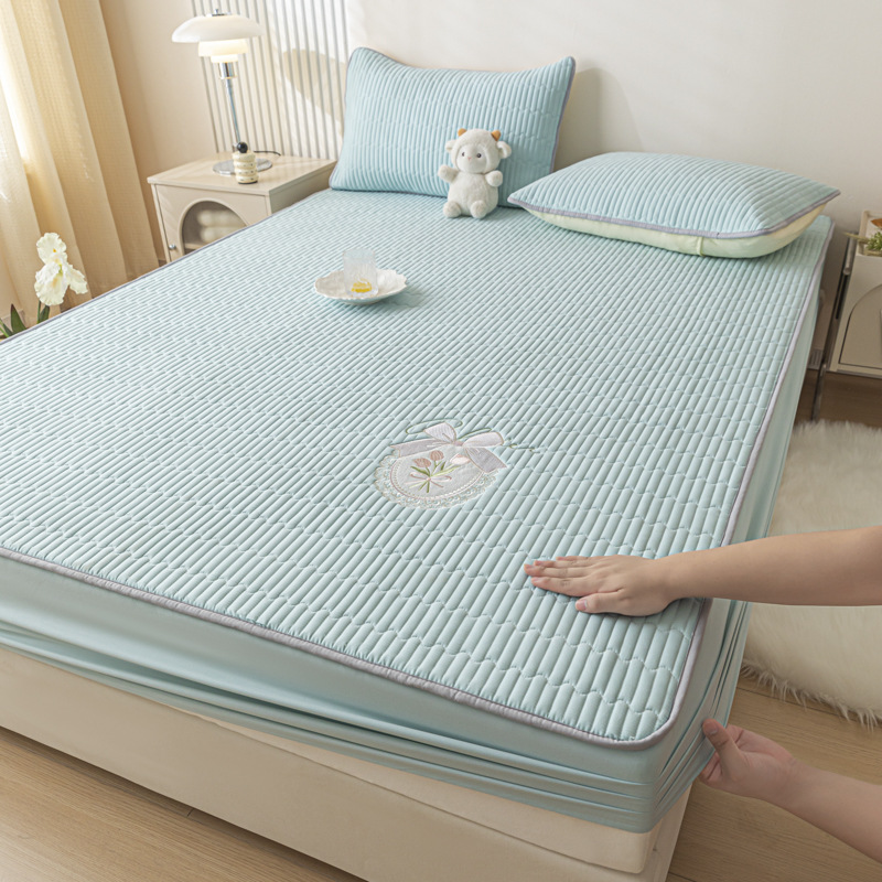 2025 nuevo estilo de algodón de fibra de maíz de algodón acolchado de una sola pieza de algodón a prueba de polvo funda protectora de colchón Simmons