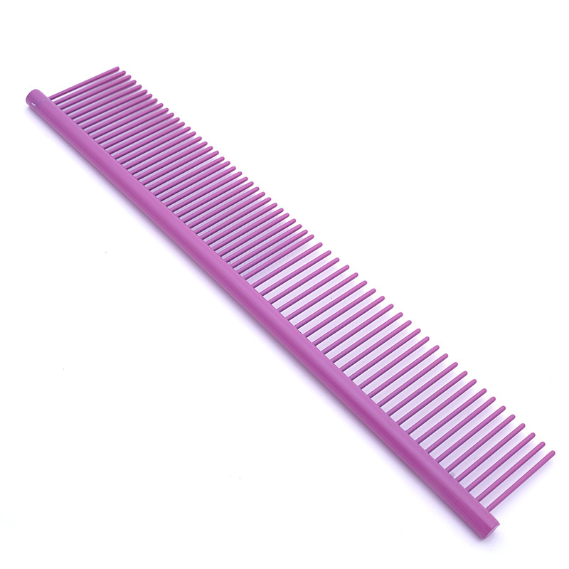 Directo de fábrica suministros Para Mascotas de acero inoxidable de color salto peine de la belleza Golden Retriever peine de pelo largo al por mayor