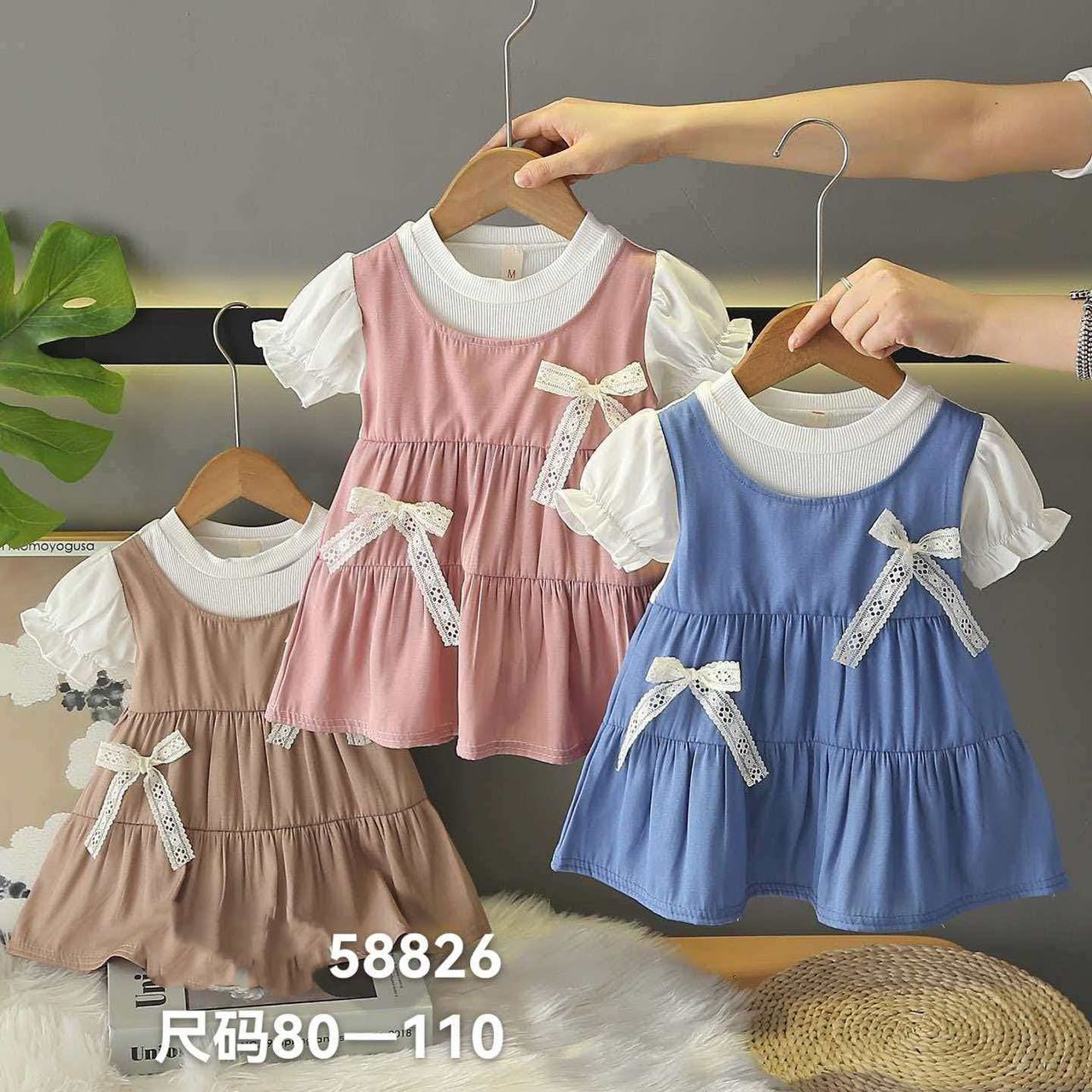 Girls' Summer Clothes 2026 Export Kidsren's Dress Summer Princess Dress for Kidsren Aged 1-3 Years Old Girls Short-Sleeved Dress