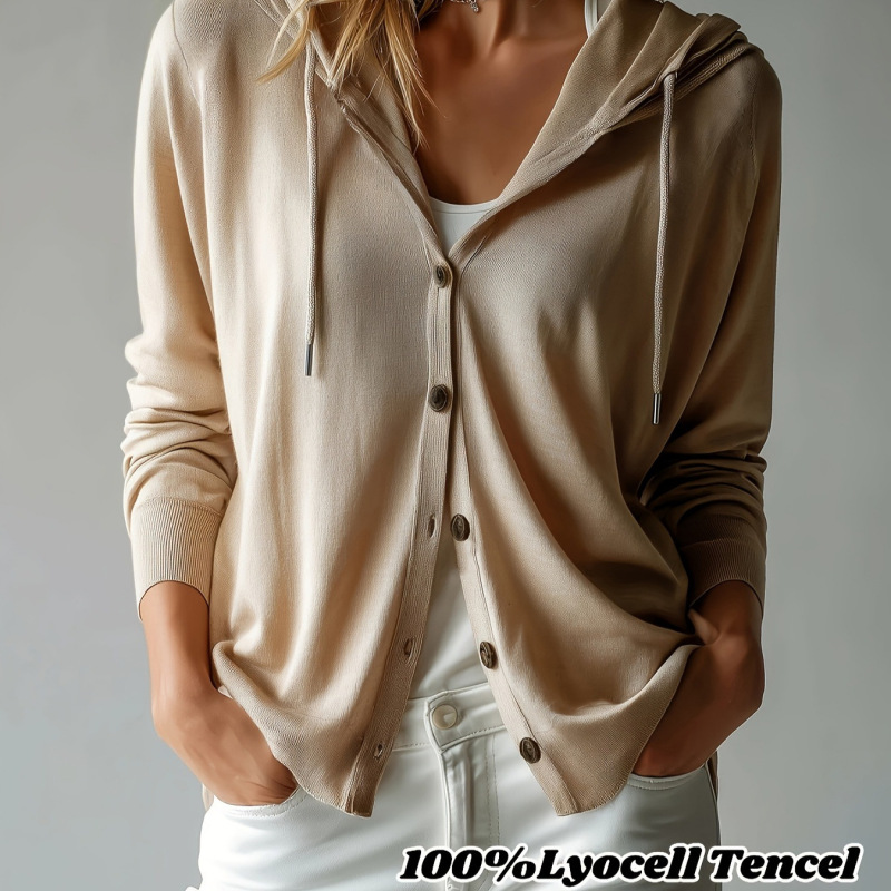 New Amazon Multi-Color Cross-Border Independent Site 100% Lyocell Tencel European and American Style Hooded Knitted Cardigan for Women New Amazon Multi-Color Cross-Border Independent Site 100% Lyocell Tencel European and American Style Hooded Knitted Cardigan for Women