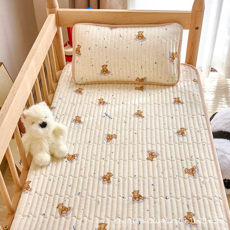 New Cotton Double-Layer Yarn Infant and Toddler Bed Cover Quilted Bed Sheets Sleeping Pad Thin Mattress