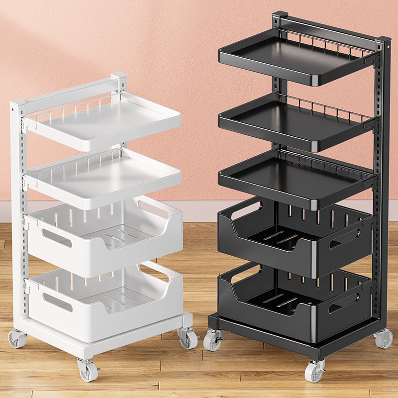 Trolley Storage Rack Floor Bathroom Kitchen Mobile Snack Toy Bathroom Multi-layer Bedroom Storage Book Shelf