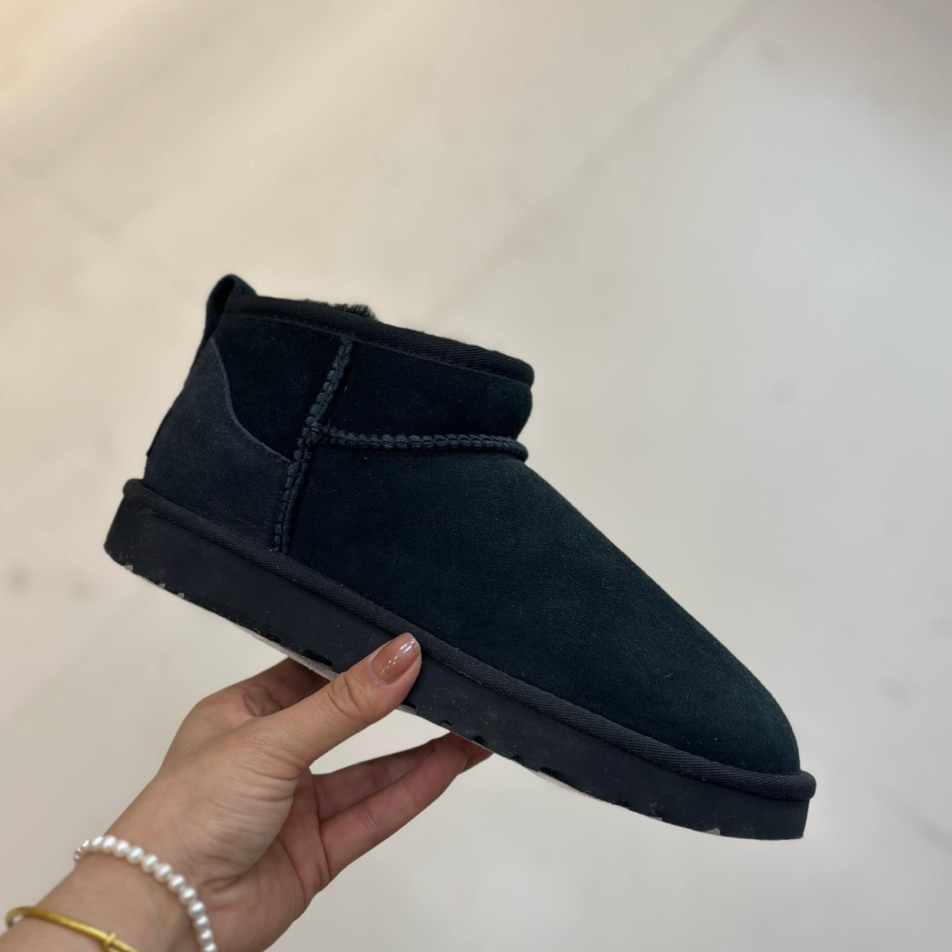 河南桑坡羊皮毛一体厚底スノーブーツ カップル用ローカットミニクラシックWQUUG綿靴