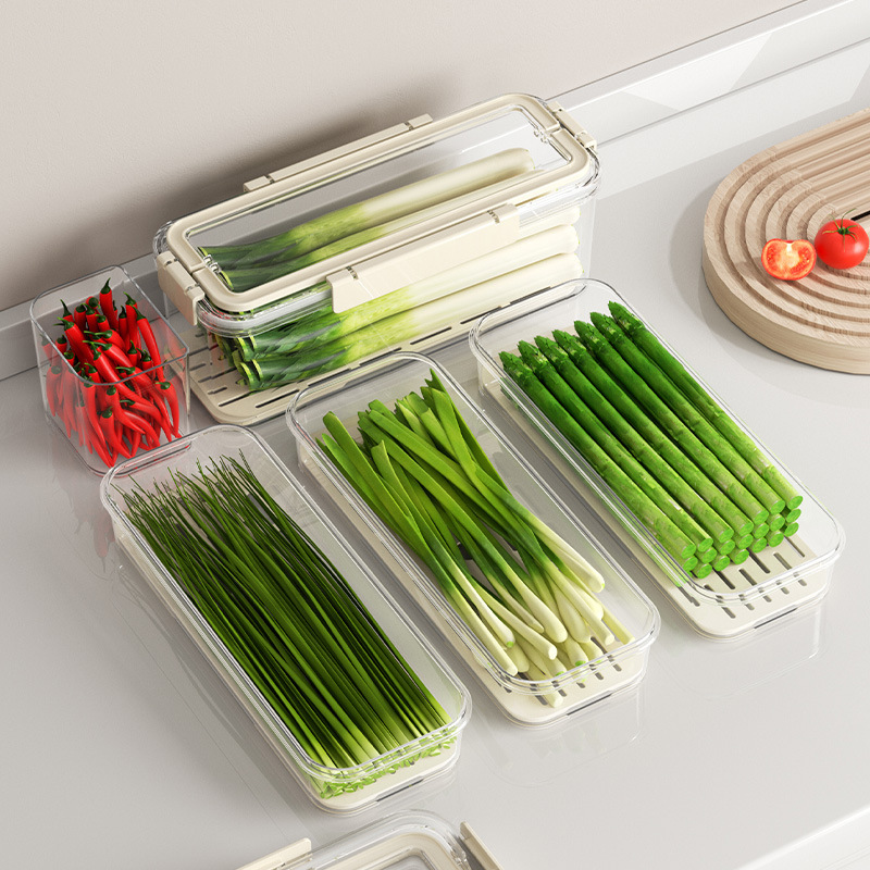 キッチンネギとコリアンダー収納ボックス、冷蔵庫野菜保存ボックス、ポータブル食品グレードの生姜とニンニクの吊り麺専用アーティファクト|undefined