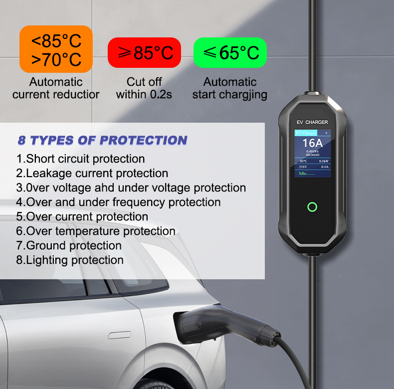 Type2 Charging Station 3.5Kw European Standard Tesla Aito New Energy Vehicle Fast Charging Portable Charging Gun