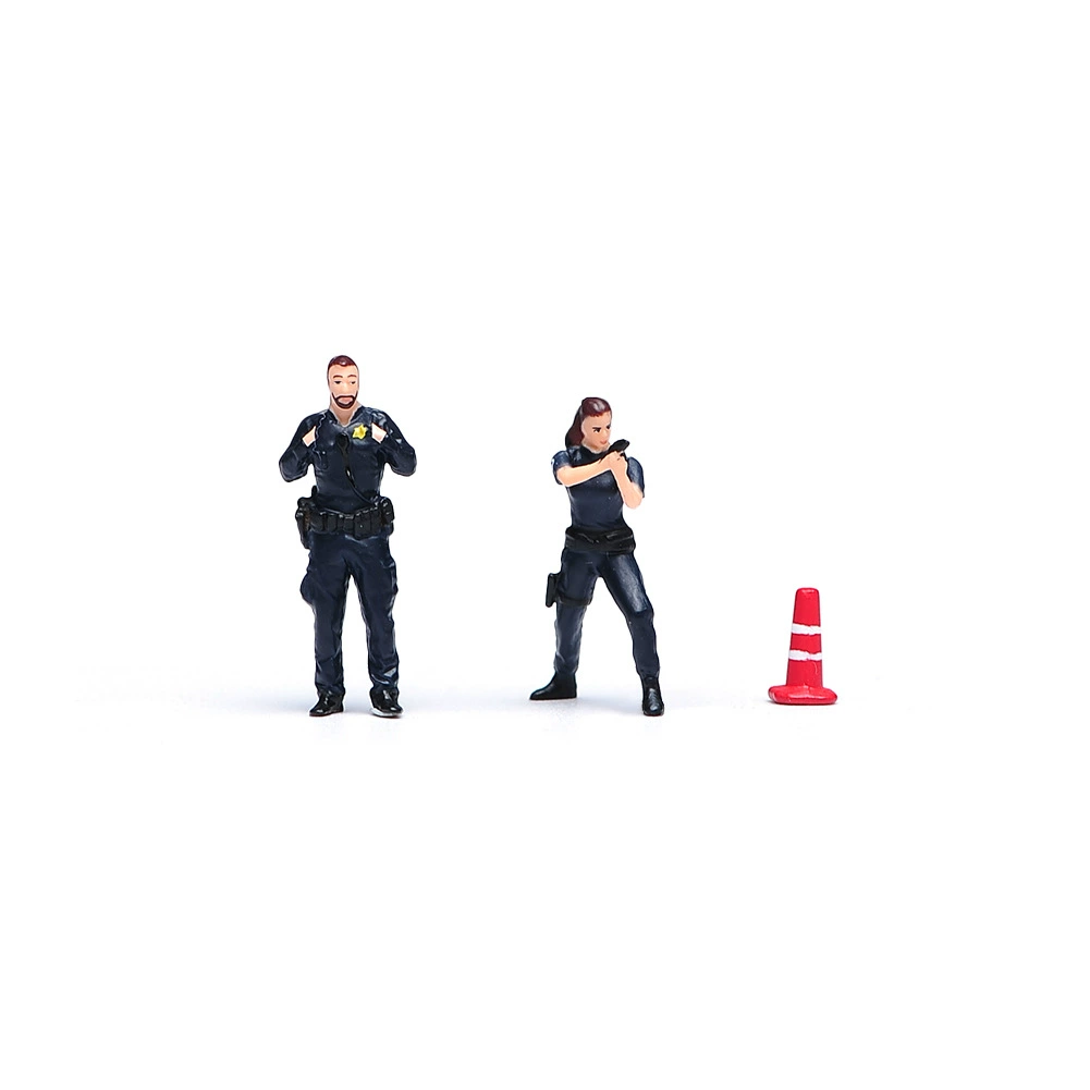 Small set, minifigures handmade, doll, scale 1:64, police