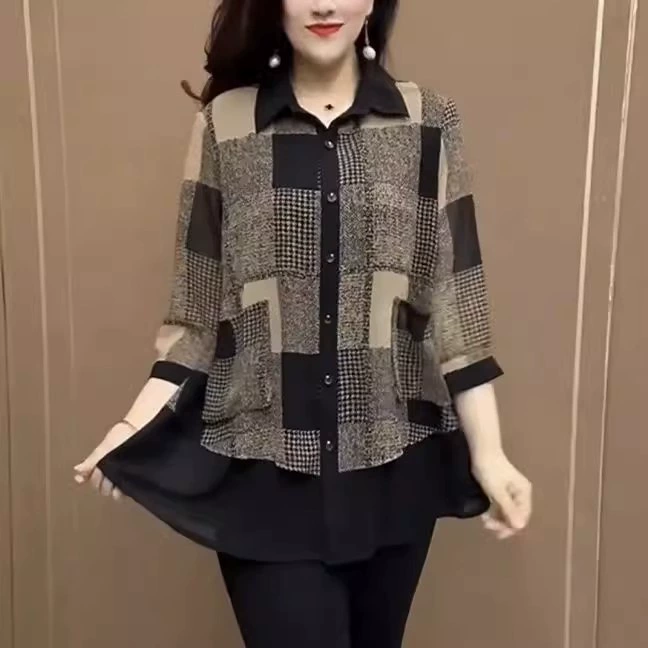 Летнее платье новое платье для мамы среднего возраста модное темпераментное пальто с семью рукавами