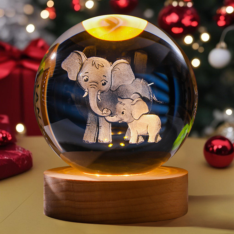 Astronauta luminosa bola de cristal lámpara de noche 3D escultura decoración de mesa para reuniones de estudiantes regalos personalizados