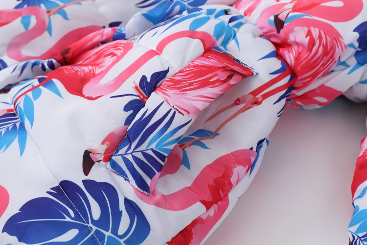 Roupas infantis Novas meninas inverno longo com capuz gola de pele casaco de algodão estampado jaqueta de algodão infantil_voghion.com