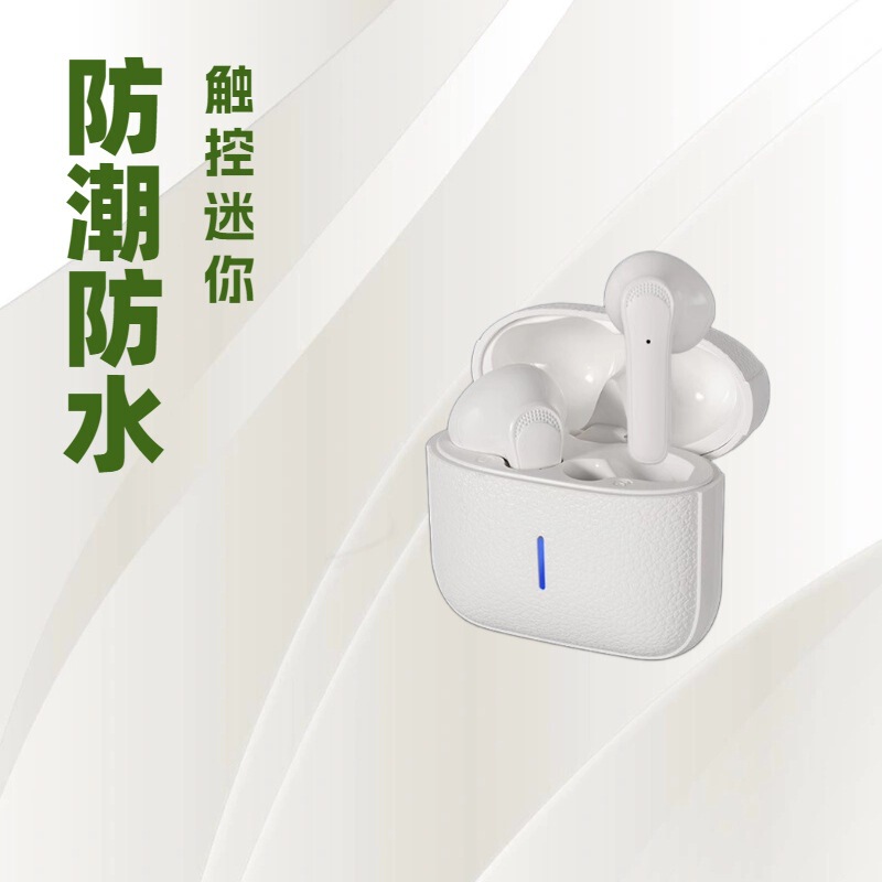 New J6 Leather-Textured Bluetooth Headphones, True Wireless Semi-In-Ear Running Sports High-Quality Noise-Canceling Bluetooth Headphones