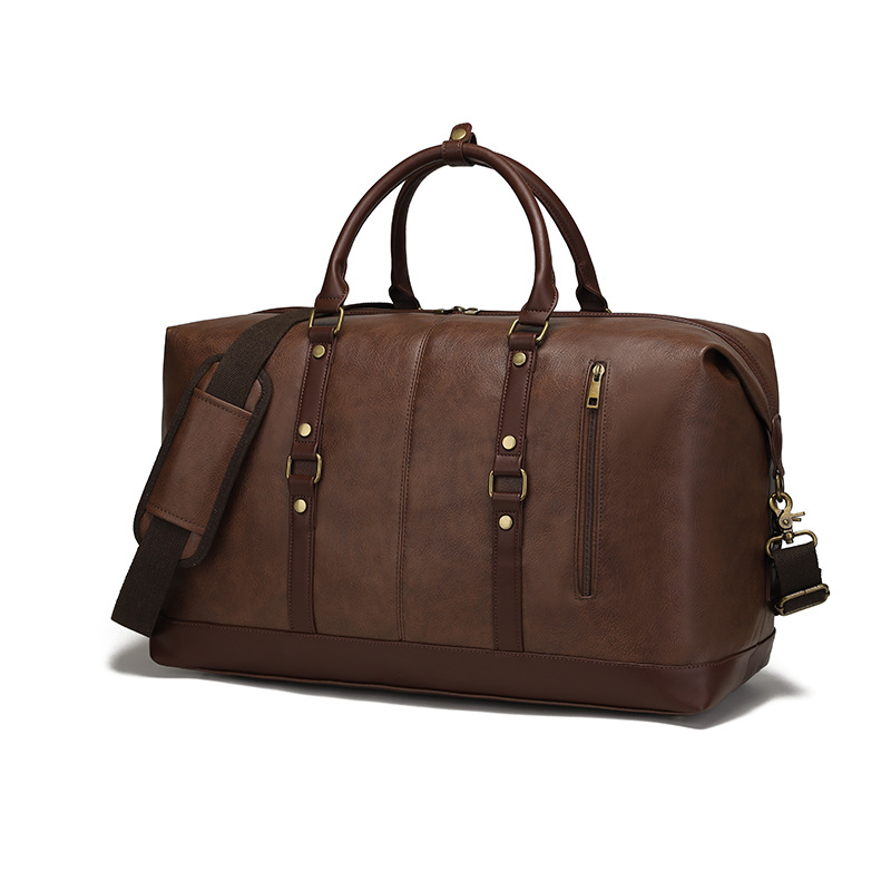 Fuente de la fábrica Nueva bolsa de viaje de PU resistente al desgaste estilo de negocios de color sólido hombro al aire libre bolsa de equipaje bolsa de almacenamiento explosión transfronteriza