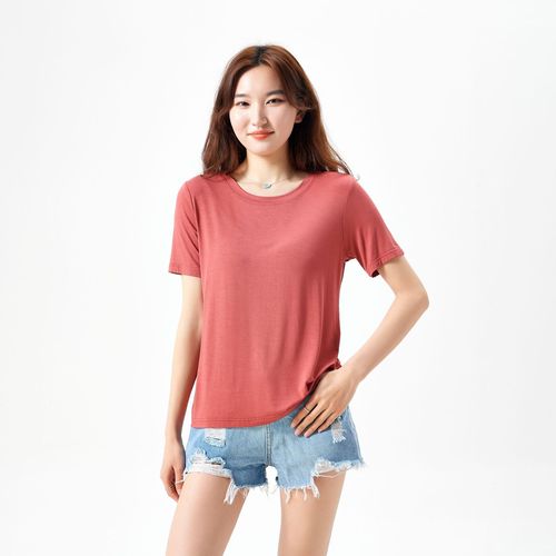 Summer New Bit Cotton Crew Neck Short Sleeve Base Shirt Korean Style Plain Color Simple Women's Top Basic Large Size T-shirt