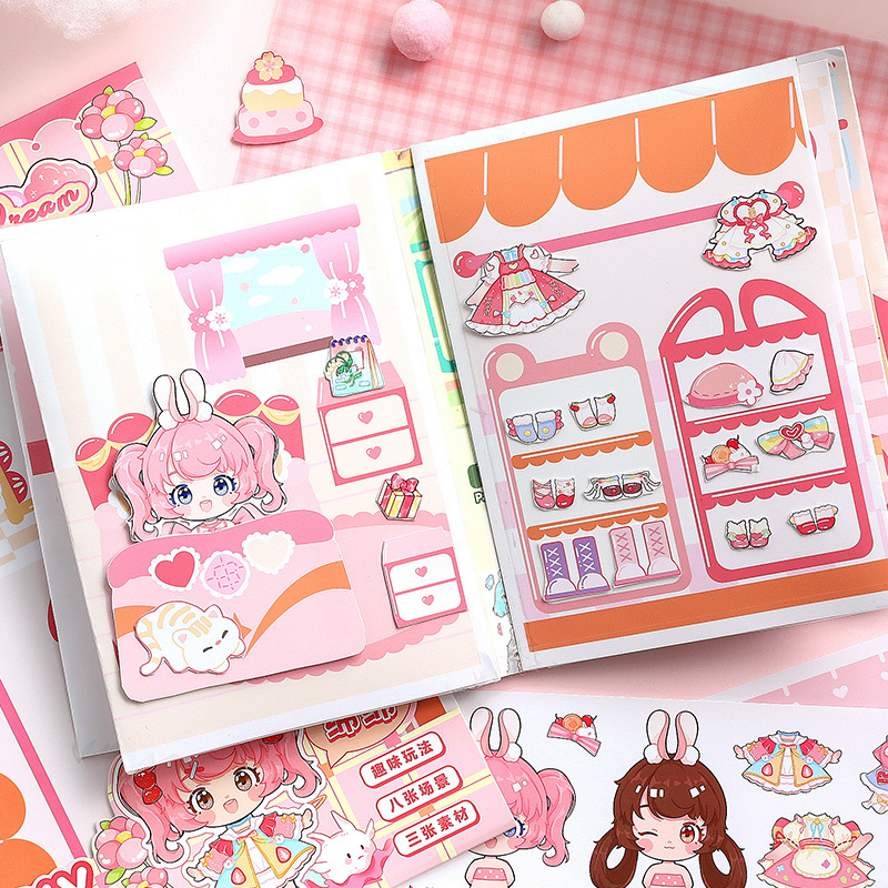 Una salsa de flores Hua DIY libro silencioso libro de juguete de descompresión para niños DIY producto semiacabado material de aderezo Doudou libro de pegatinas