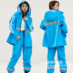 Split raincoat set outdoor cycling fashion for men and women adult raincoat and rain pants cross-border