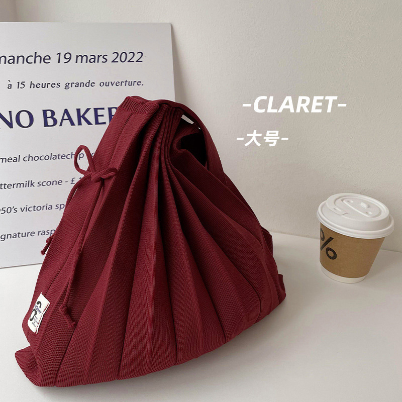 Corea del Sur Dongdaemun nicho bolso arco iris bolso plegable bolso de hombro de punto bolso de mano