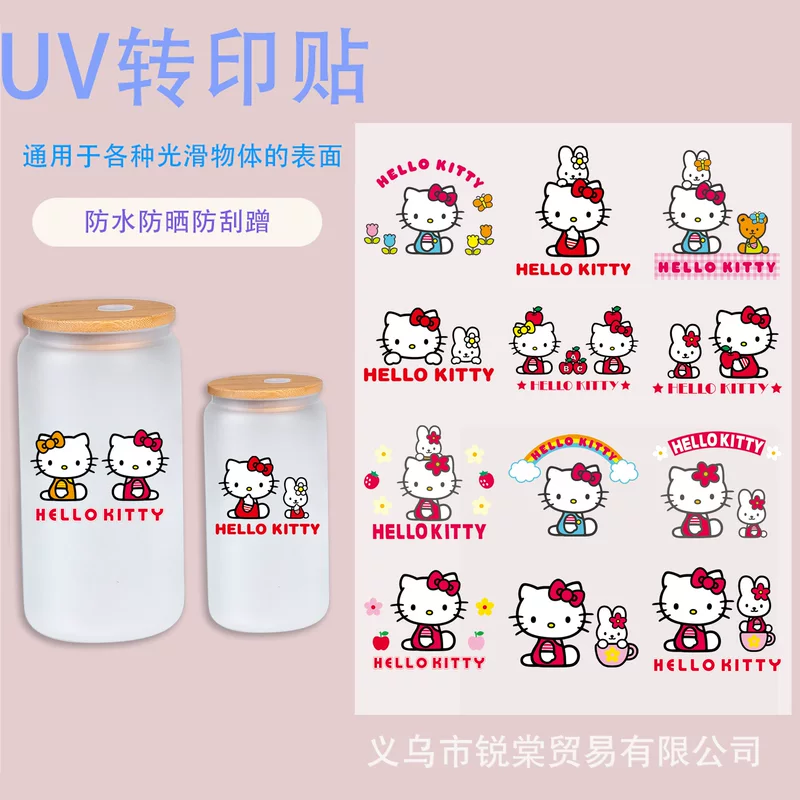 Новый котёнок UV кристаллическая наклейка для DIY стеклянная кружка канцелярское украшение наклейка отклеиваемая кристальная метка холодная transfer