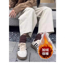 灯芯绒加绒束脚运动卫裤女秋冬复古小个子宽松哈伦直筒阔腿休闲裤