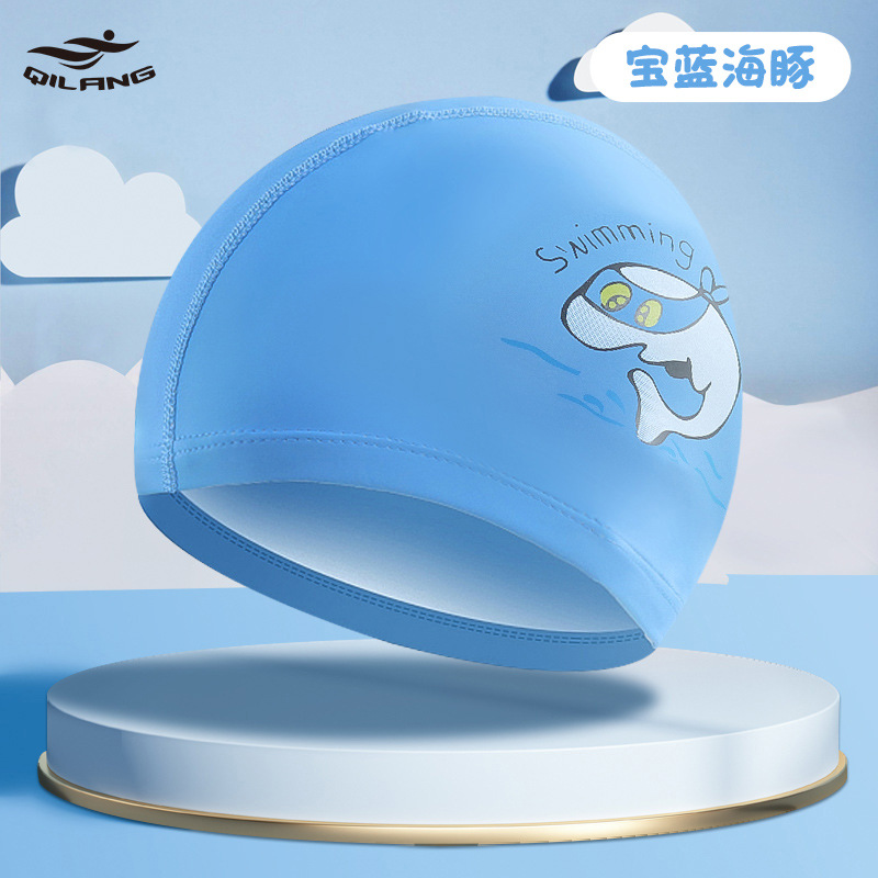 Gorro de natación para niños Revestimiento de PU de dibujos animados lindo niños y niñas impermeable protección para los oídos impresión logo gorra de natación ventas directas de la fábrica