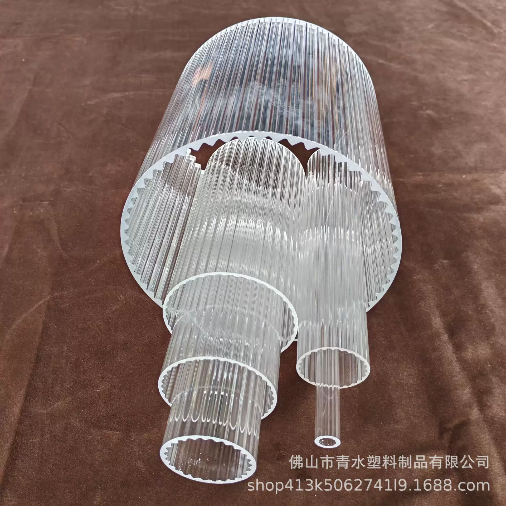 源头厂家定制透明长虹有机玻璃亚克力pmma空心内外条纹管竖条纹管