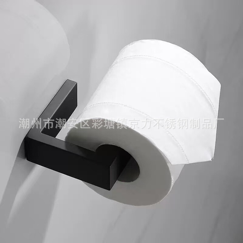 跨境专供哑黑卫浴挂件不锈钢纸巾架浴室厕纸架美式新款毛巾架套装|undefined