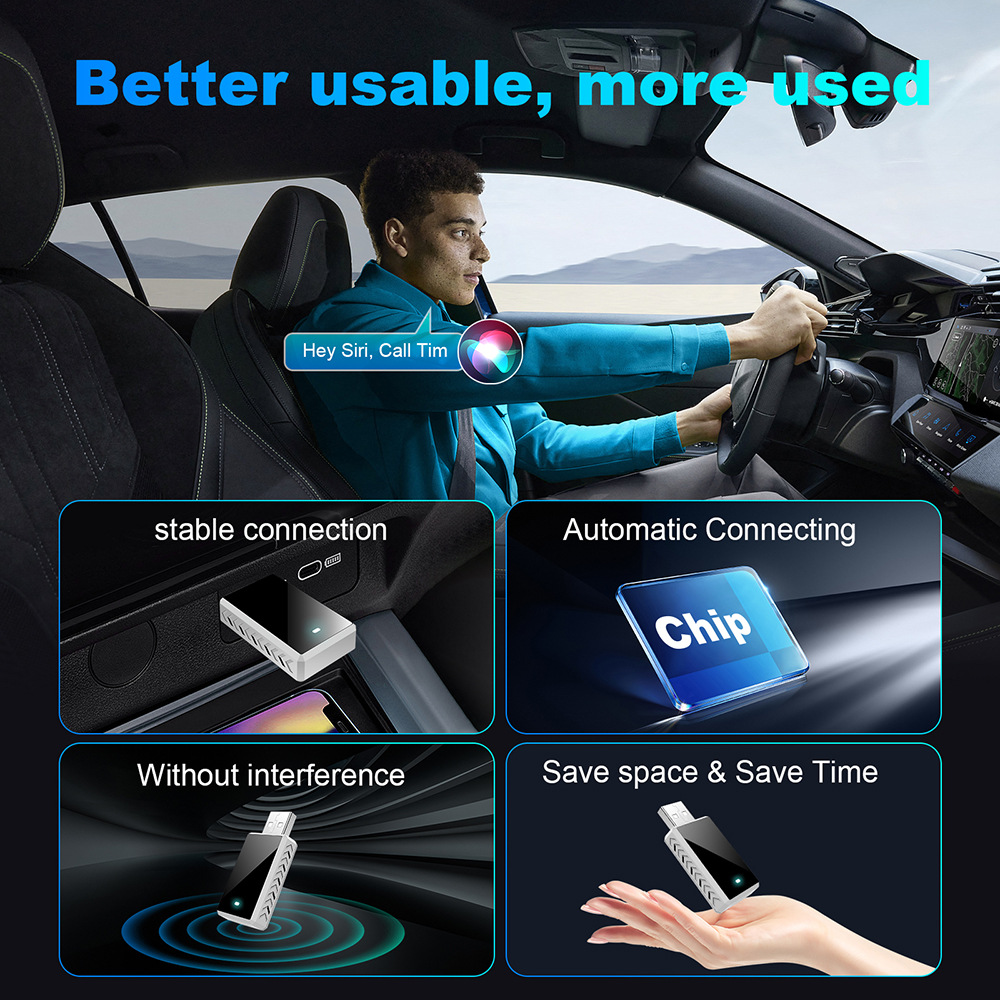 Luruibao Wireless Box 2-in-1 Apple Wireless CarPlay Box Android Auto Cross-Border New Product Adapter