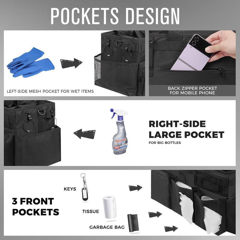 Wearable Cleaning Caddy Bag Supplies Organizer with Handle &|undefined