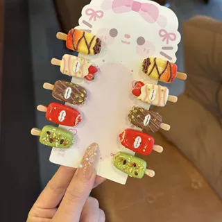 卡通甜美巧克力雪糕发夹趣味心发夹女侧边刘海夹鸭嘴夹子发卡礼品