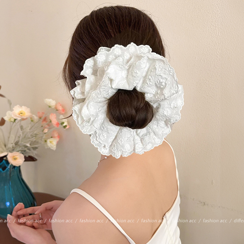 Cuerda para el cabello hueca coreana de gran tamaño para mujer Cuerda para la cabeza de alta calidad, lazo para el cabello de intestino grueso, accesorios para el cabello de flores para la cabeza de todo fósforo fuera