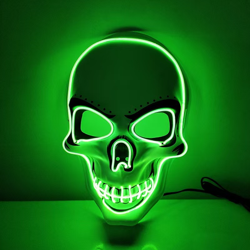クロスボーダーハロウィン発光スカルマスク EL コールドライトマスク応援小道具パーティーホラー面白いマスク|undefined