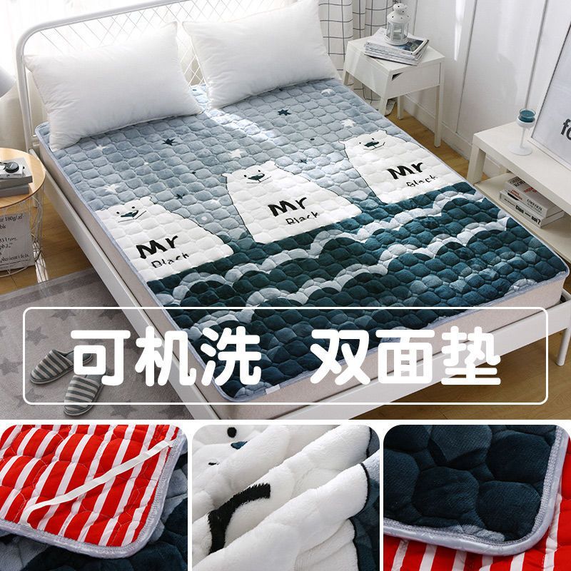 Thickened Flannel Mattress for Students, Single Dormitory Tatami Mattress, Floor Sleeping Double Bed Mattress, Sponge Cushion