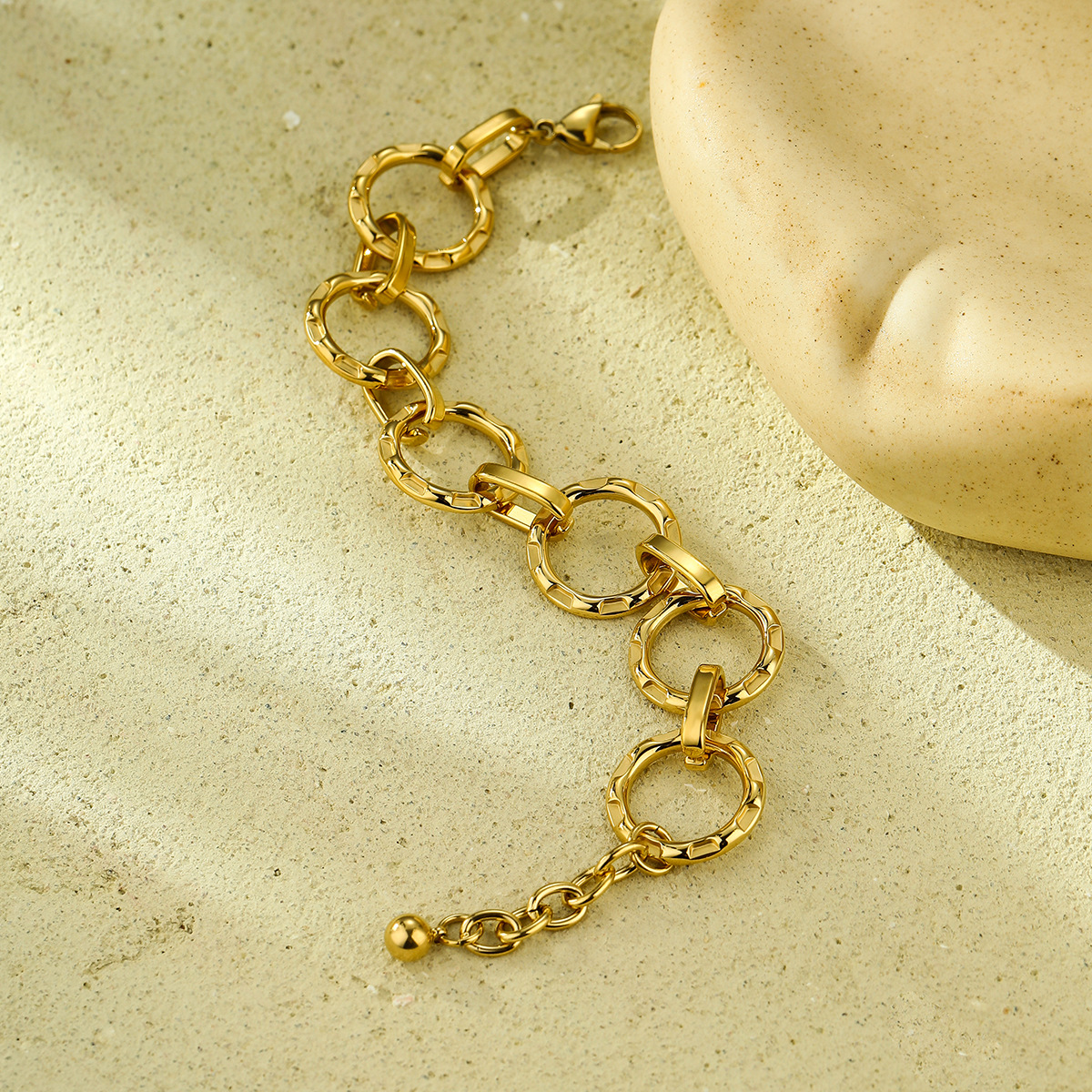 Bracelets, Necklace Classification 18K Gold Plating Color PVD Coated Real Gold Plated 18K Gold Geometric 304 Stainless Steel Basic Simple Style Waterproof Non Tarnish Bracelets Necklace