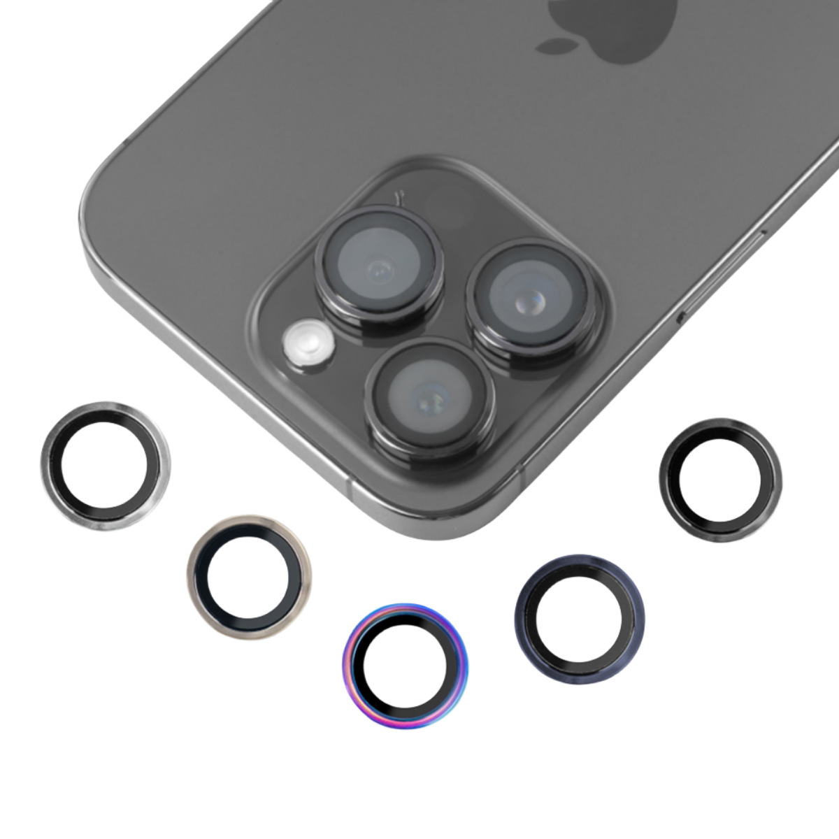 Aplicable a iPhone16Promax película de lente de aleación de titanio Apple 16 doble color escalón esmerilado posicionamiento película de ojo de halcón