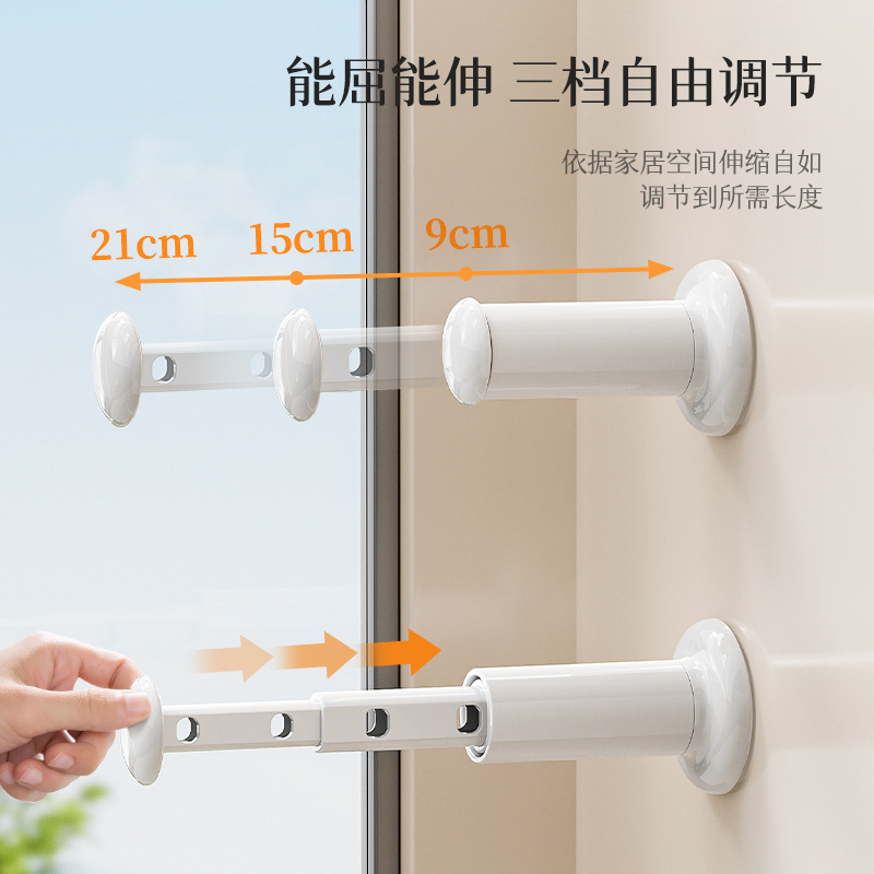 Dispositivo de almacenamiento de perchas de ventosa, perchas de pared de balcón sin perforaciones para el hogar, estante de almacenamiento telescópico montado en la pared