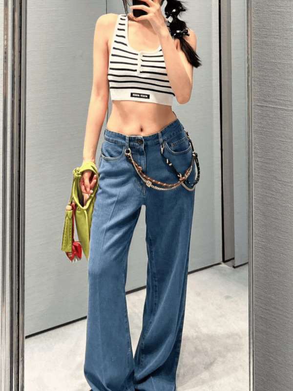 25SS YBオープン/25SSミュウデニムデニムフレアパンツニッチデザインからスタート 90% off 新作カジュアルパンツ|undefined