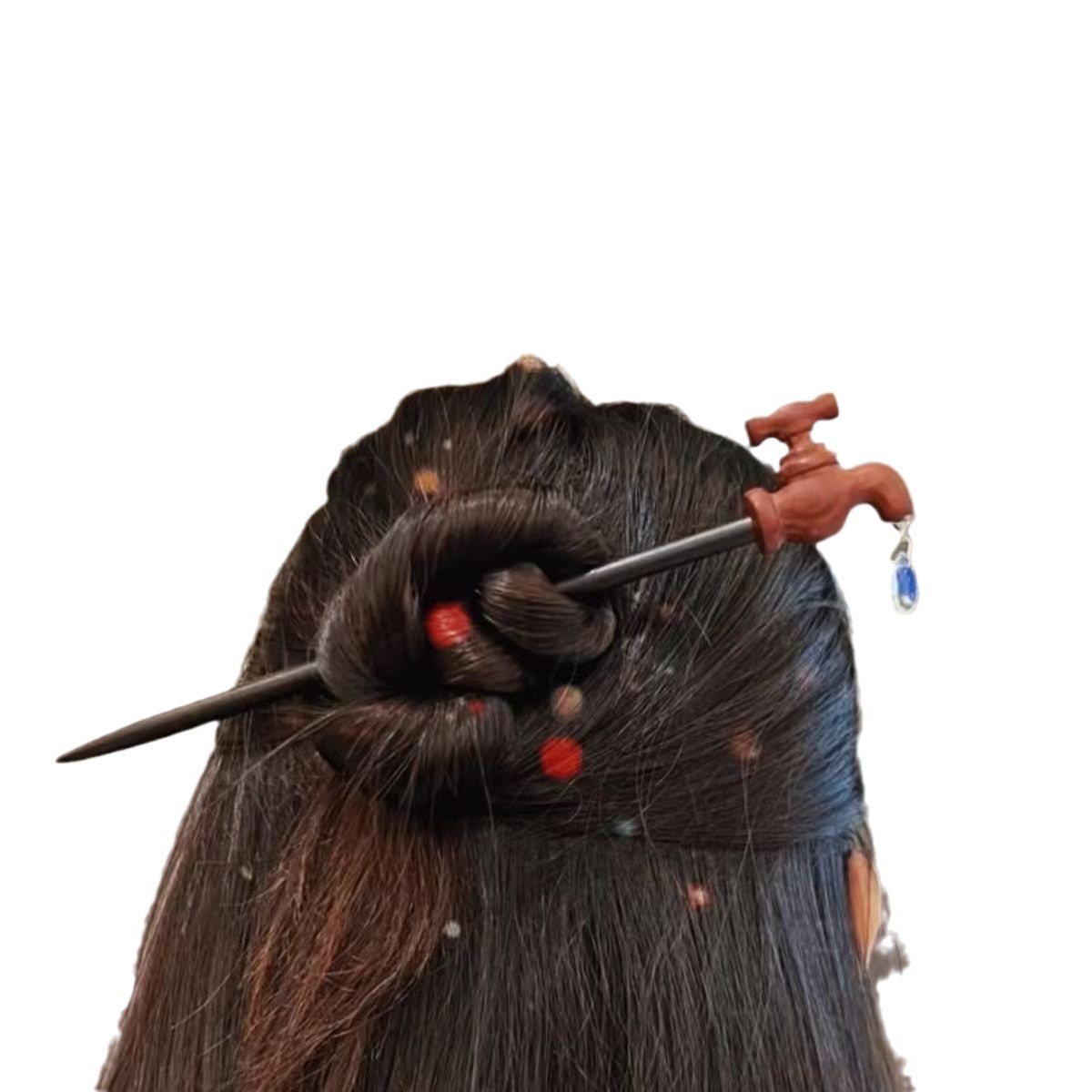 독특한 창조적 인 수도꼭지 헤어핀 여성 년 새로운 재미 머리 팬 머리 머리 머리 머리 머리 머리의 뒷면