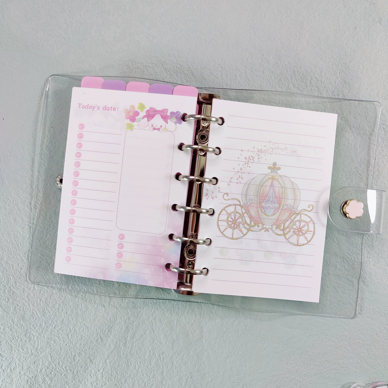 Transparent handheld set for students, notebook, laptop, simple and elegant design, tear-off sheet