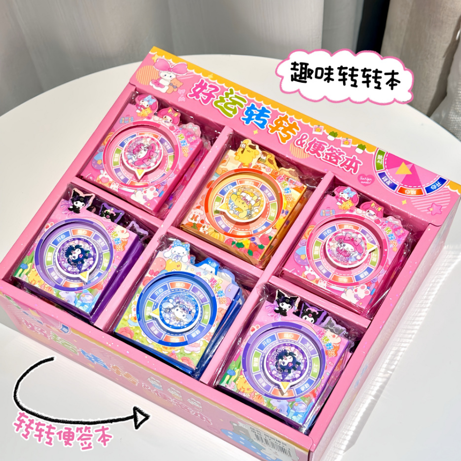 cute lili family turn notepad fun decompression rotatable pockets notebook creative notepad notebook