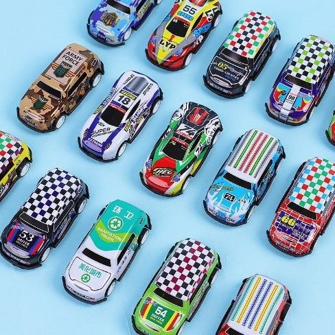 Fall-Resistant Alloy Pull-Back Inertia Car Model Kidsren's Toy Mini Tin Racing Barrel Toy Car Boy