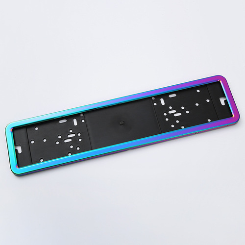 International Trade Stainless Steel License Plate Frame with European Standard Gradient Color License Plate Holder, Wholesale Multiple Specifications European Style Car License Plate Frame