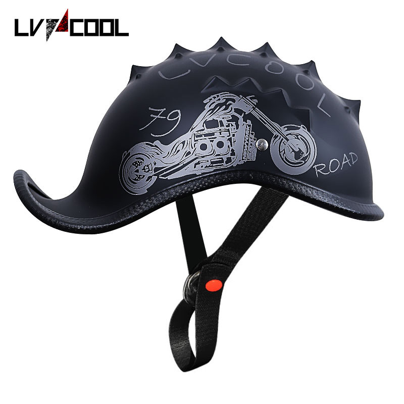 Fábrica de cascos de comercio exterior personalizados OEM Personalización de medio casco retro locomotora casco de pala casco de botella eléctrica