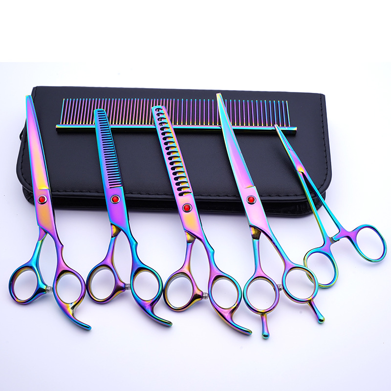 Color 4 doble cola de flexión tijeras Traje + alicates depilación