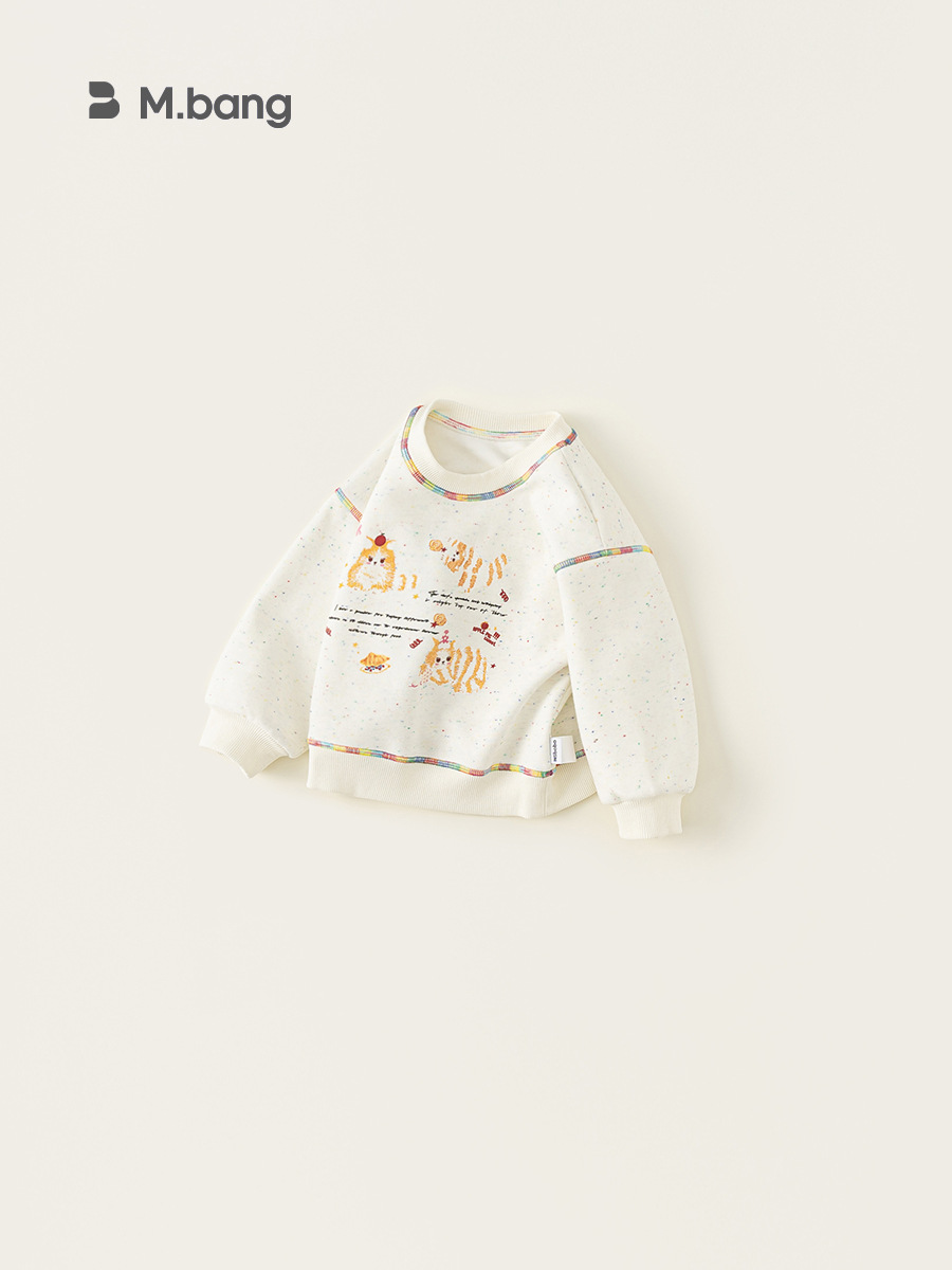 Youbao ropa para niños primavera nuevos productos tops niños pequeños y medianos impresión de dibujos animados manga larga niñas cuello redondo suéter casual