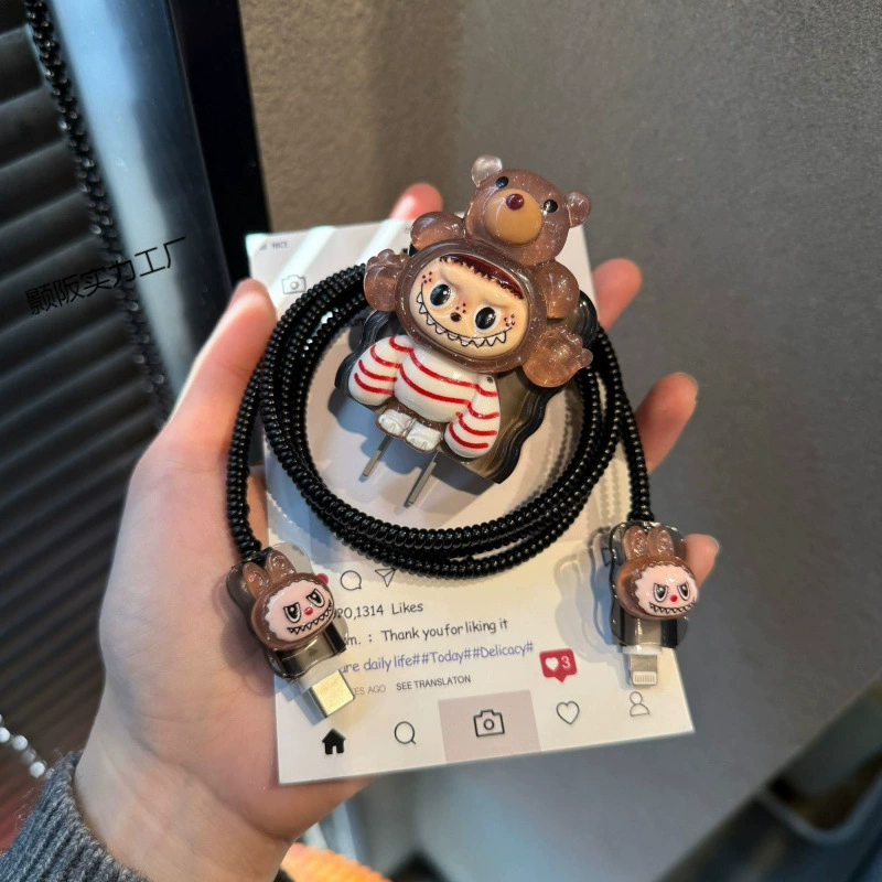 Мягкий чехол защитная крышка для зарядного устройства Cute Apple 16pro, защитное покрытие головки, кабель данных iPad11 анти- сломай, iPhone15