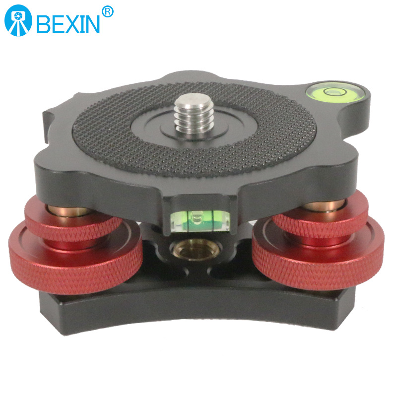 Beixin asiento de ajuste horizontal profesional ± 5 ° ángulo micro Ajuste de tres vías PTZ base SLR accesorios de la cámara